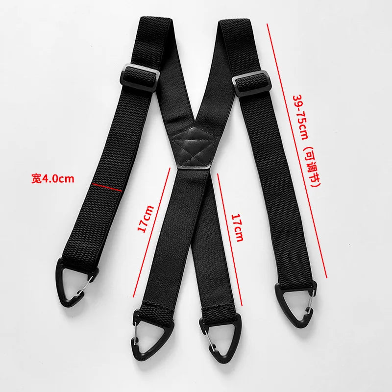 Stylish and Minimalist Adult Tactical Men’s Suspenders 4-Clip Stretch Suspenders with Triangle Buckles Workwear-Style Suspenders