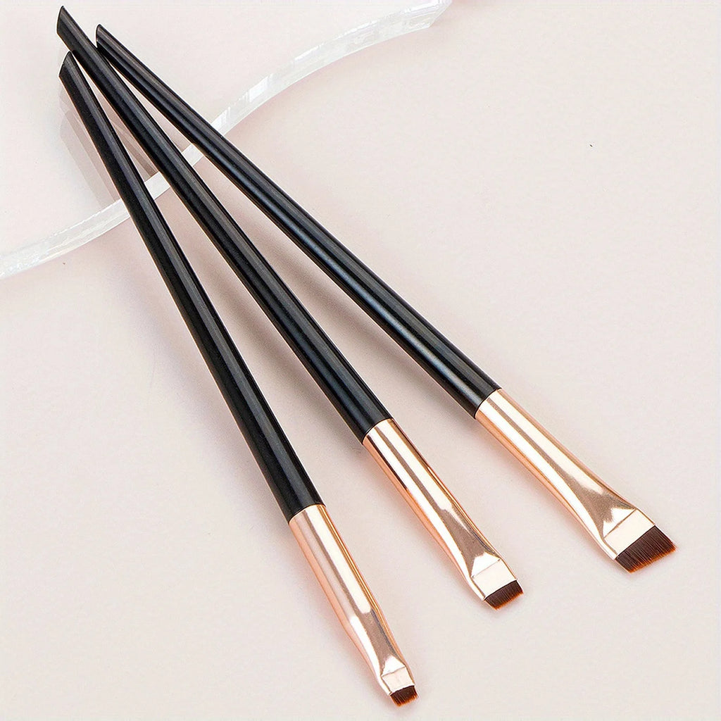 3pcs Makeup Brush Set, Blade Eyeliner Brush Fine Oblique Head Eyebrow Brush Outline Eyeliner Ultra-Thin Eye Shadow Brush Makeup