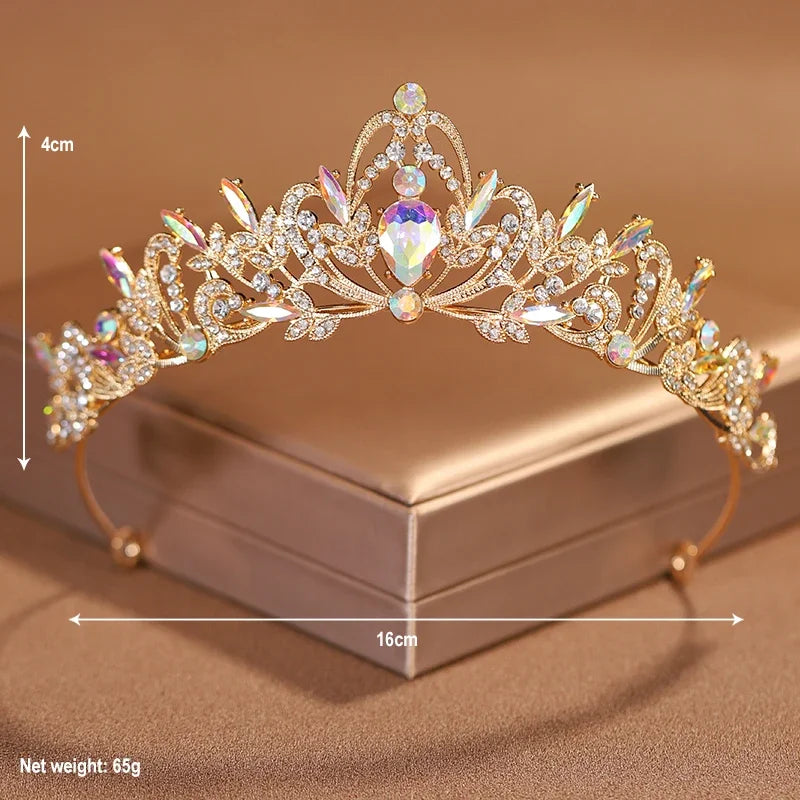 Bridal Headwear Purple-Colour Women's Grand Party Crown Birthday Tiaras