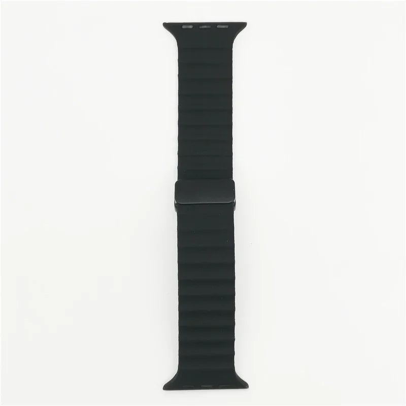 Silicone Strap For Apple watch band 49mm 45  44 40  41 38 42mm magnetic buckle bracelet iWatch Ultra series 7 6 3 se 8 9 Ultra 2