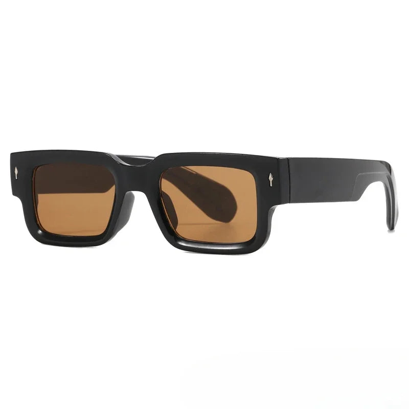 Retro Men Square Sunglasses for Women Vintage Luxury Rivet Designer Sun Glasses Fashion Arrow Shades UV400 Eyeglasses
