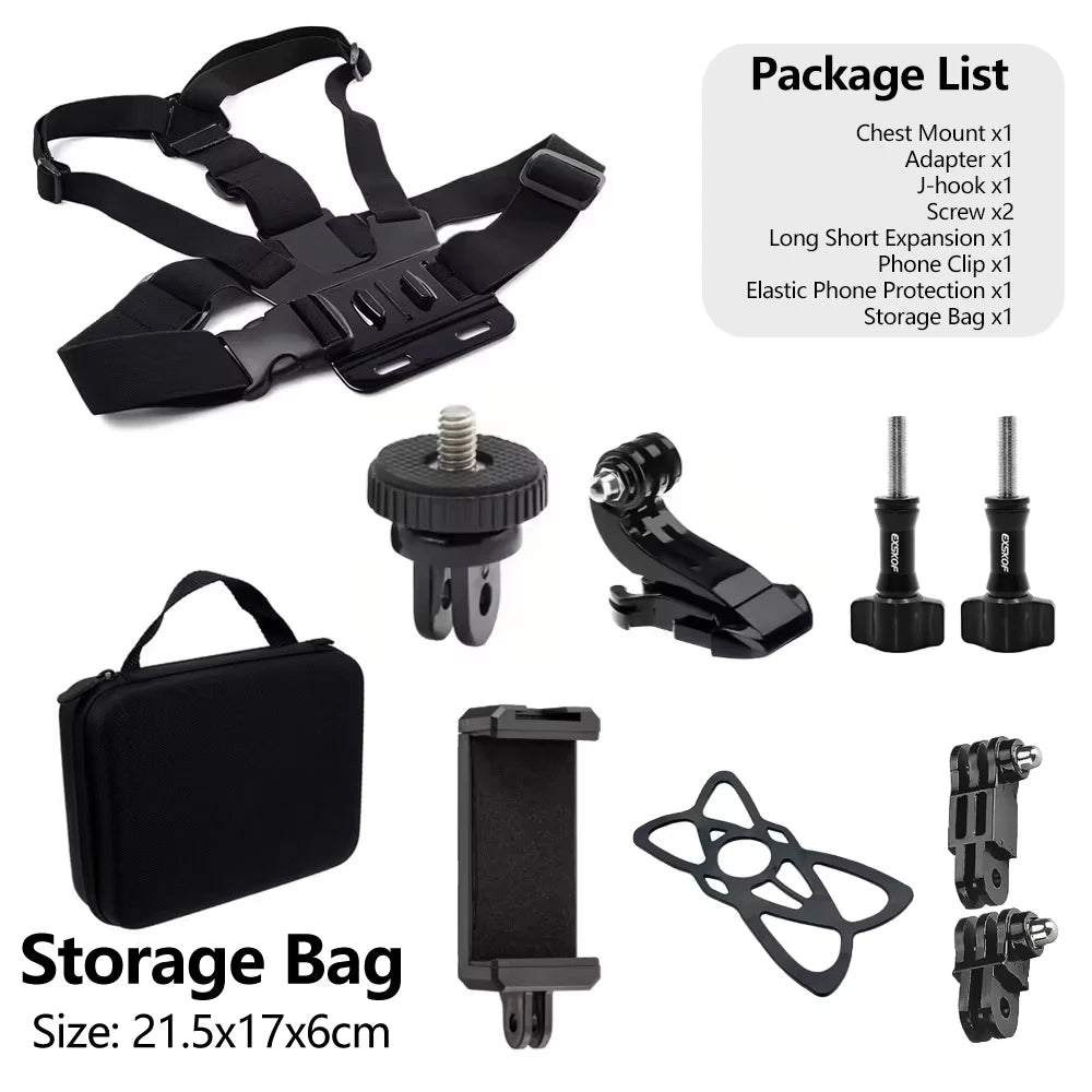 Adjustable Chest Strap Mount Harness Holder For GoPro Hero 13 12 11 10 9 Insta360 SJCAM AKASO DJI Osmo Action Camera Accessories