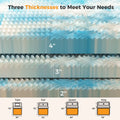 JHK 2-4 Inch Cooling Gel Memory Foam Mattress Topper Full Size 5-Zone Pressure Relief Mattress Soft and Breathable Bed Topper