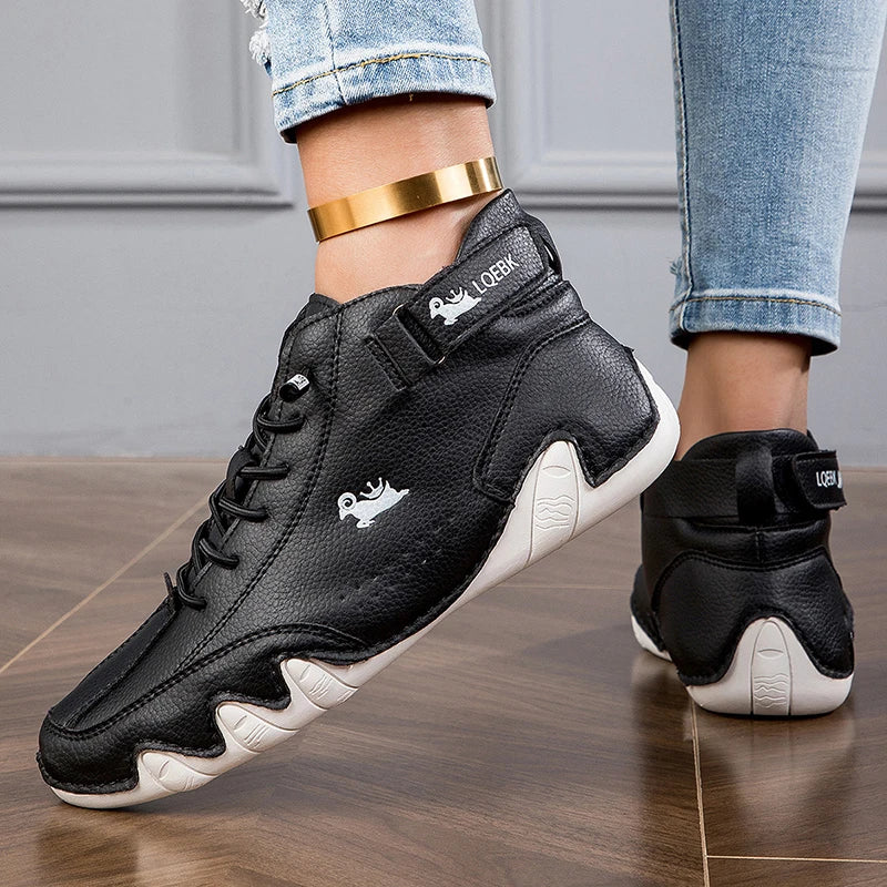 Women's Boots Lace Up Flat with Basic Ankle Boots Fashion Short Boots Waterproof Female Walking Shoes 2024 Luxury Footwear