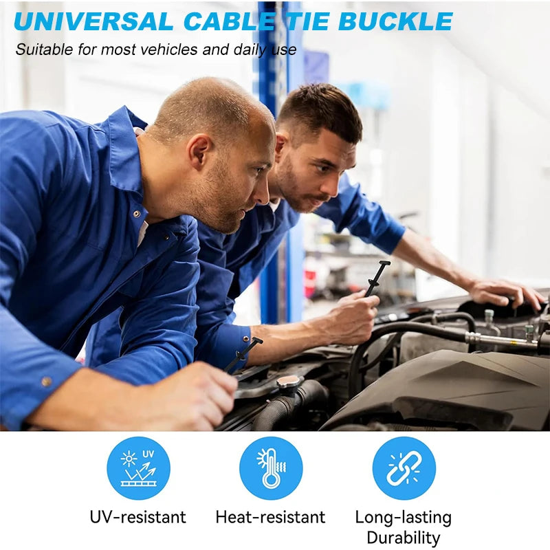 Universal Self-locking Nylon Cable Tie Buckle Auto Fastener Screw Replacement Car Daily Repair Fastening Strap Management Tools