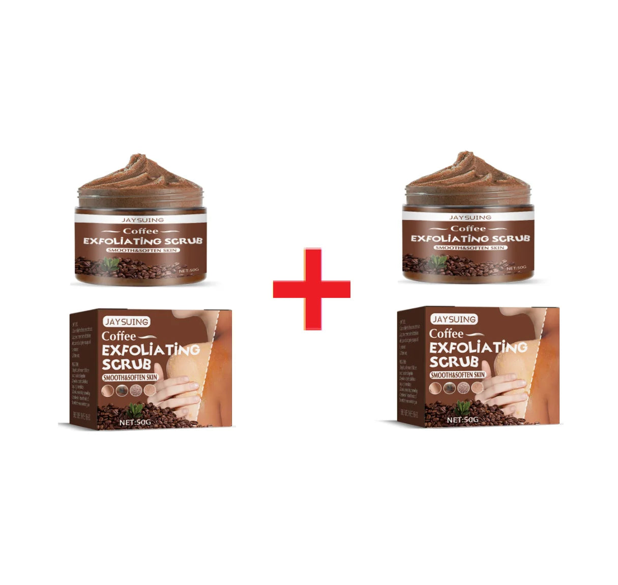 Jaysuing Coffee Scrub Smooth Exfoliating Anti Acne Soften Cutin Brightening Deep Cleaning Moisturizing Whitening Body Scrub 50ml