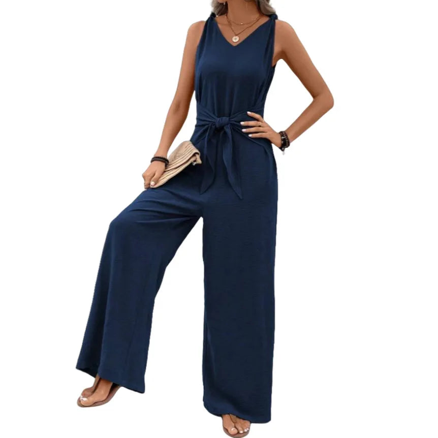 Solid Casual Slim Overalls Jumpsuits For Women Summer Women's Elegant Long Overalls Jumpsuit Rompers Female Bodysuit Clothing