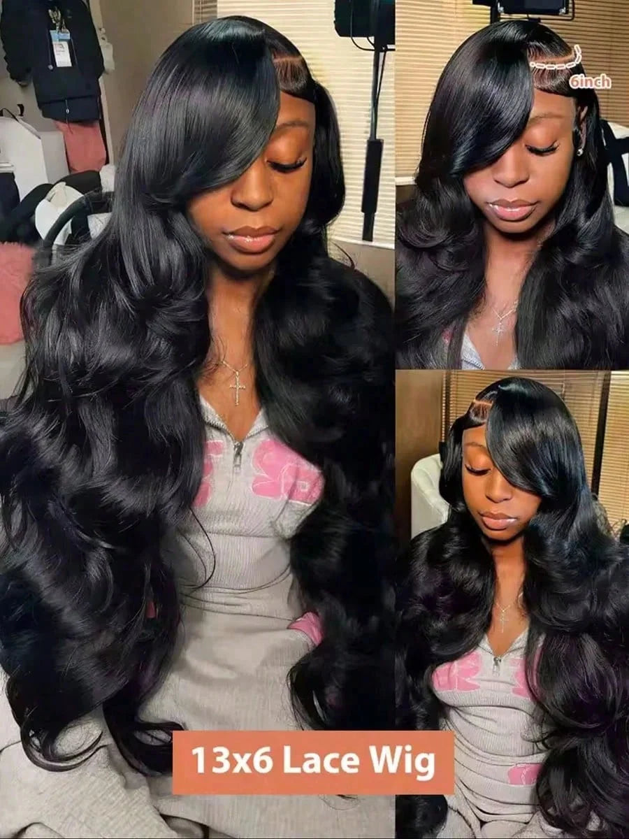 40 42Inch 200% Density  Wigs Human Hair Pre Plucked Pre 13x4 HD Lace Wigs Body Wave Lace Front Wigs Human Hair For Women Natural Black