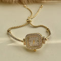 Rose Gold Silver Petite Bracelet Watch for Women, Gifts for Girlfriend Diamond Dress Analog square Watch