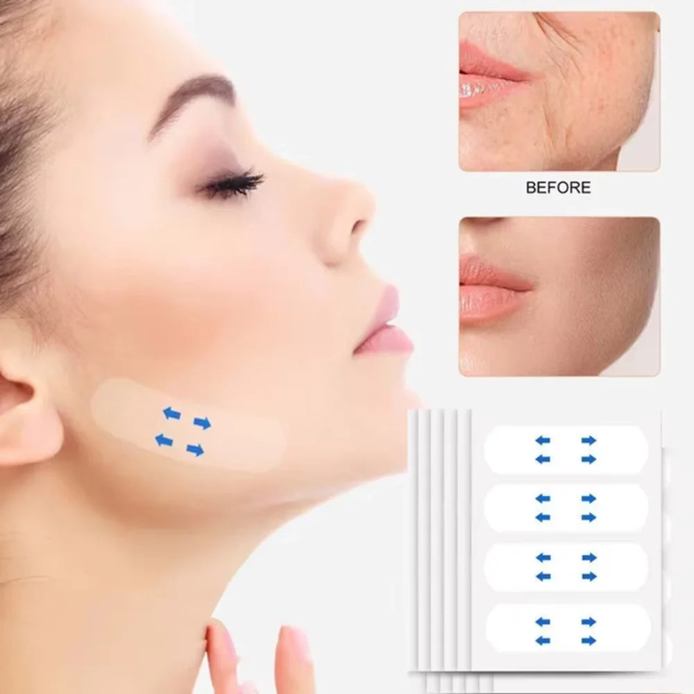 40pcs Invisible Face Lift Tapes – V-Shape Firming & Anti-Wrinkle Patches, Waterproof, Long-Lasting, Skin Tightening, Unisex