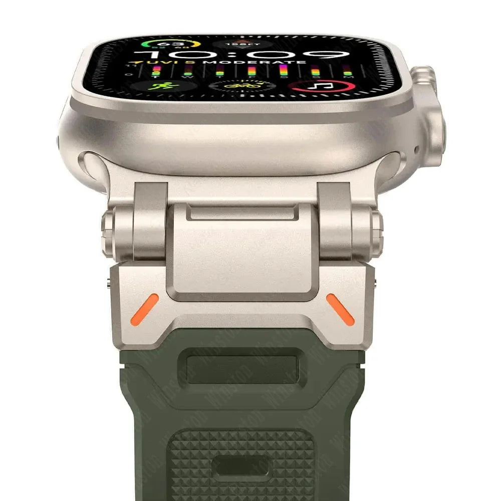 Soft Rubber Strap for Apple Watch Ultra 3 2 Band 49mm 46mm 45mm 42 44mm Luxury Bracelet for IWatch Series 11 10 9 8 7 6 5 Correa