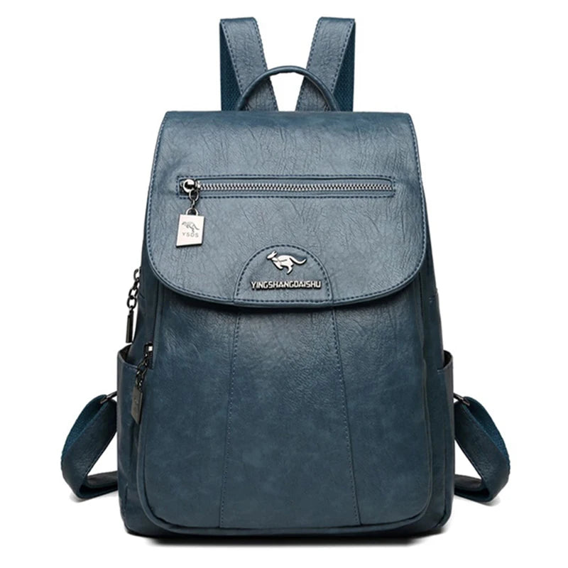 2024 New Women Leather Backpacks High Quality Female Vintage Backpack For Girls School Bag Travel Bagpack Ladies Back Pack