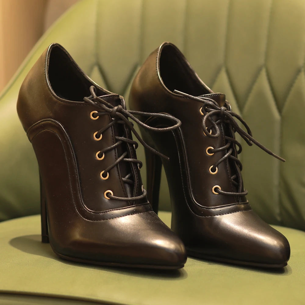 14CM Stiletto High Heel Unisex Oxford Vintage Fetish Pump Plus Size Shoes Party Shoes Size36-46 In Stock