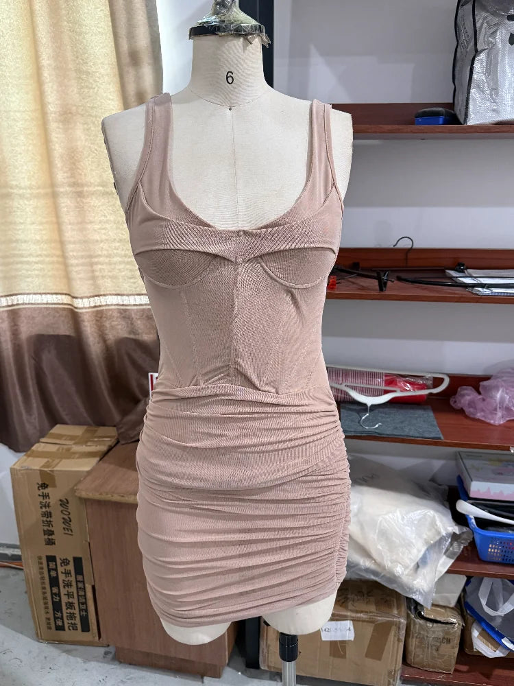 Kpop Black Hollow Out Mini Dress Women Elegant Turtleneck Short Sleeve High Waist Slim Dresses Lady Evening Club Fashion Robes