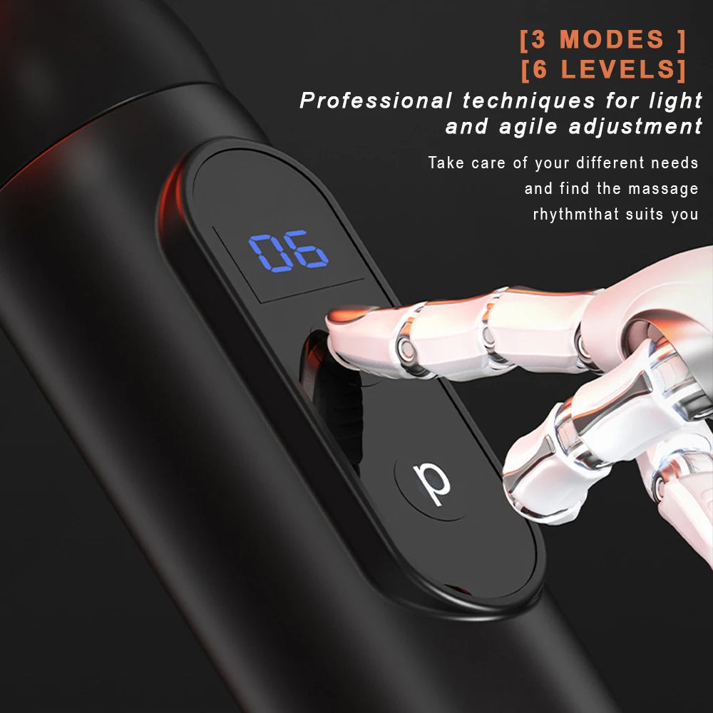 Fascia Gun Handle Elbow 3 Modes 6 Gears Adjust Muscle Relaxation Massage Percussion Hammer for Athletes