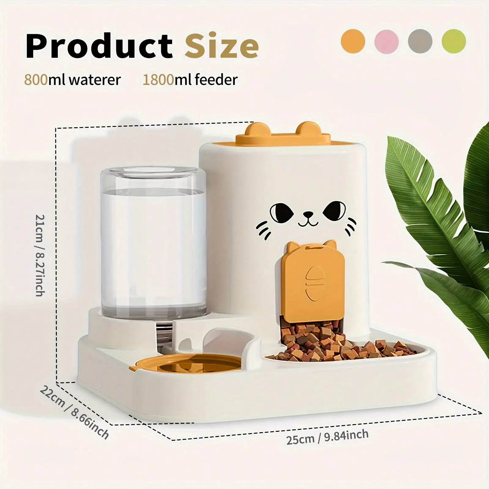 2-In-1 Cat Food And Water Dispenser, All-In-One Fully Automatic Feeder And Water Dispenser, Cute Pet Water Bottle, Durable And Easy To Clean