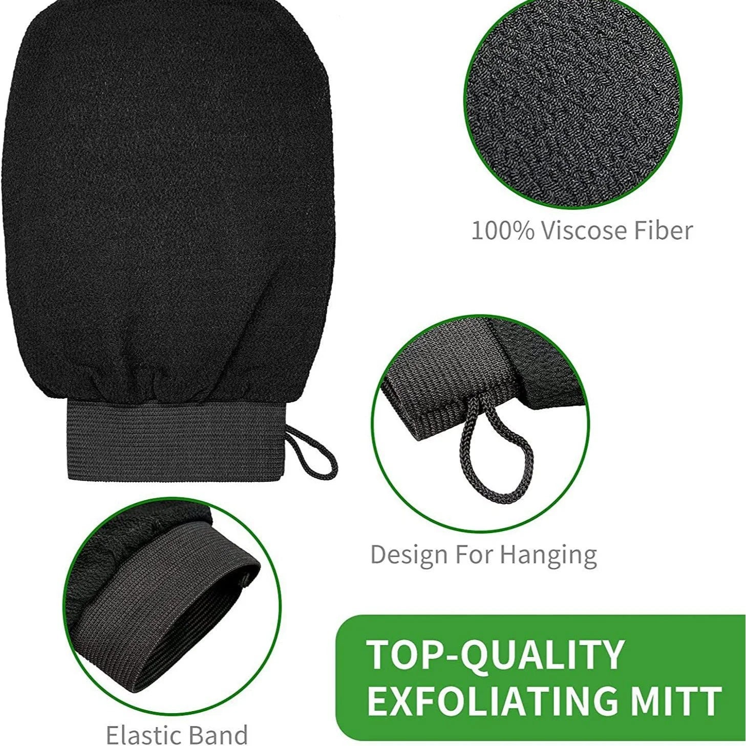 Exfoliating Glove for Body & Face - Bath & Shower Scrub for Deep Cleaning, Tan Removal and Massage