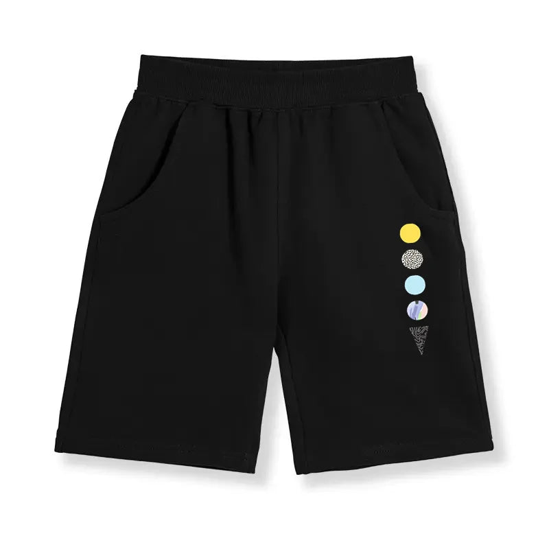 Boys New Summer Trousers Solar System Design Sports Shorts Children Loose Cotton Short Pants 3-14Y Unisex Clothes