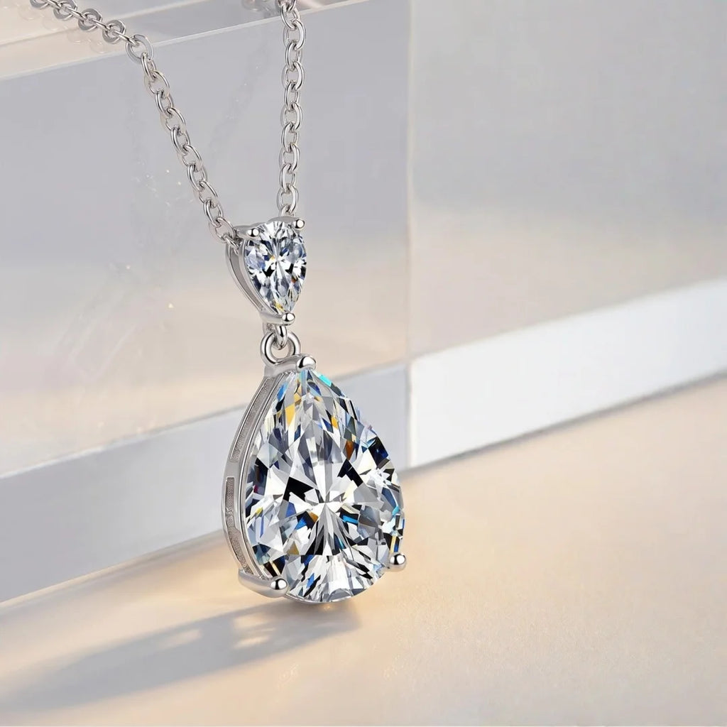New 925 Sterling Silver VVS1 Moissanite Necklace Heart Pendant Chain Fine Jewelry for Woman Wedding Sparkling Classic Party Gift