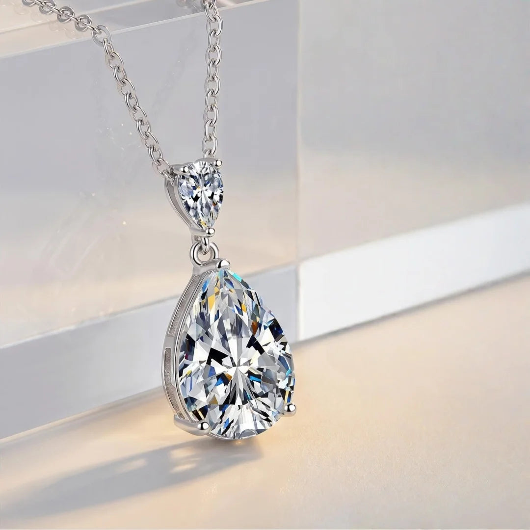 New 925 Sterling Silver VVS1 Moissanite Necklace Heart Pendant Chain Fine Jewelry for Woman Wedding Sparkling Classic Party Gift