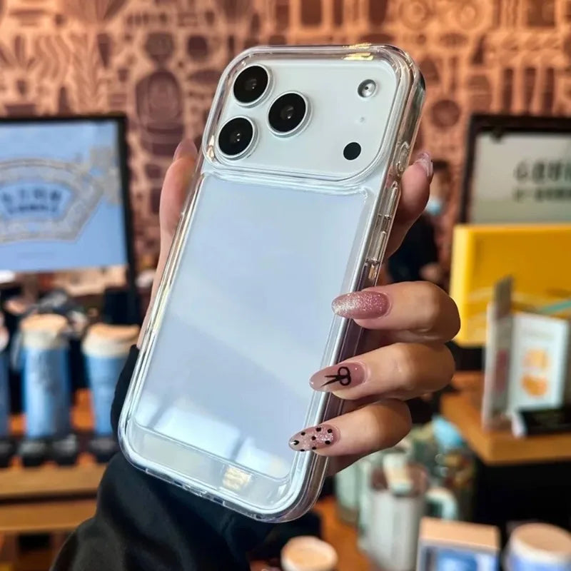 Luxury Clear Hard Acrylic Phone Case For iPhone 17 16 15 14 13 12 11 Pro Max XS XR X Plus Soft Shockproof Bumper Cover