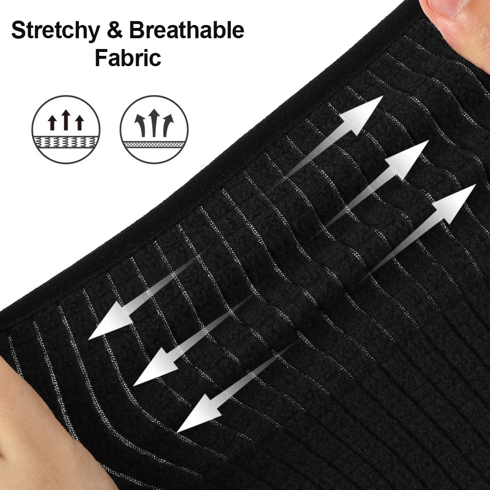 Waffle Cycling Neck Gaiter Windproof Winter Polar Fleece Neck Warmer Hiking Unisex Skiing Mask Tube Scarf Face Covering Camping