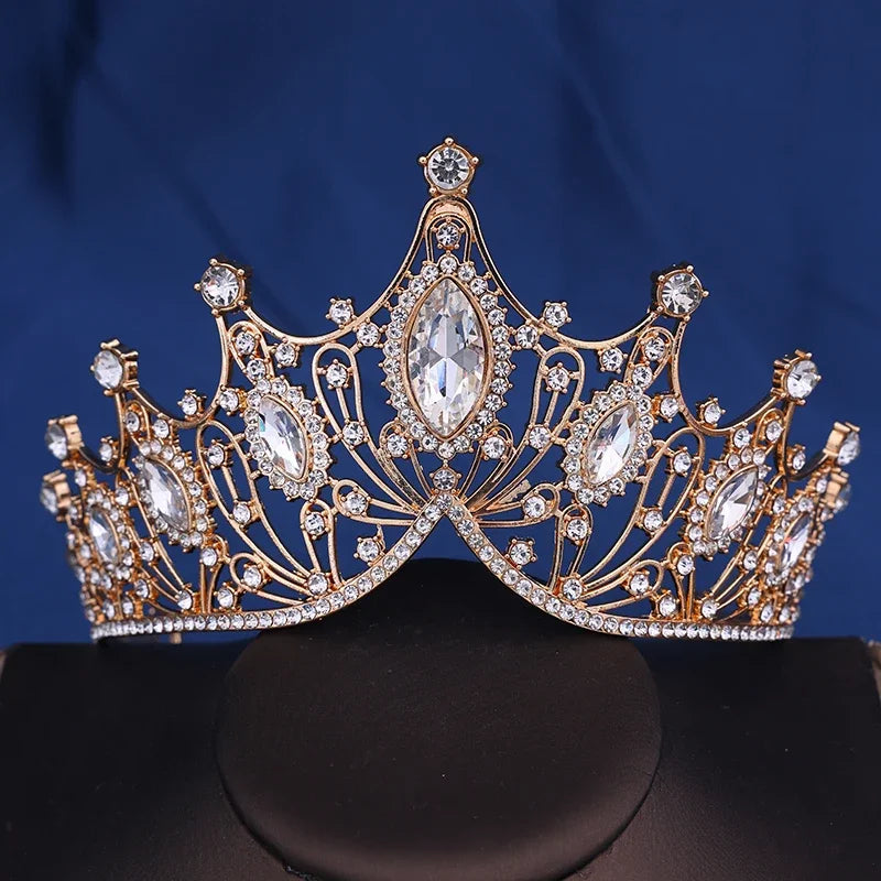 Bridal Crown Baroque Vintage Princess Queen Headwear Crystal Tiara For Women Wedding Crown Hair Dress Accessories Jewelry