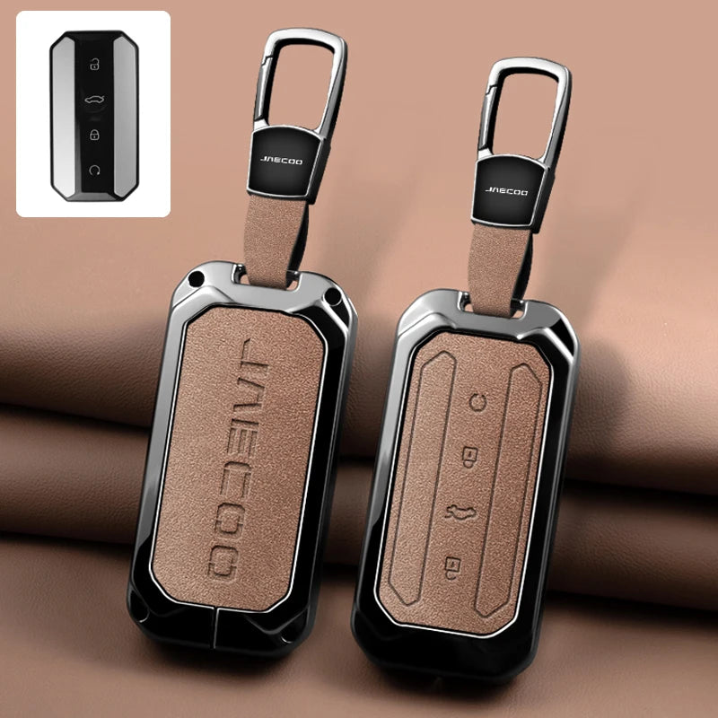 Zinc Alloy Car Key Protective Cover, Suitable for Chery Jaecoo J5 J7 5 7 2025 2026 Keychain and Keyring Car Interior Accessories
