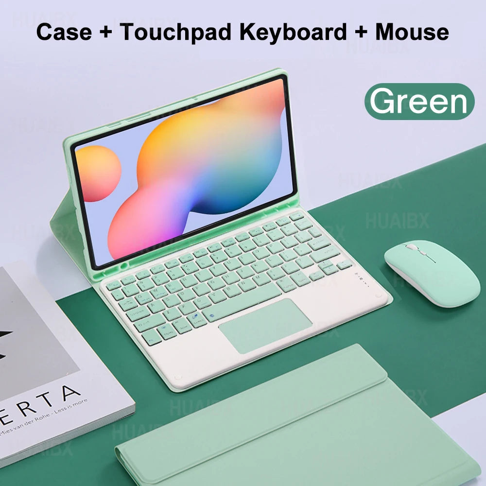 For Galaxy Tab S6 Lite 10.4 Inch Case with Keyboard, Detachable Keyboard Cover for Samsung Tab S6 Lite SM-P610 P613 P615 P619