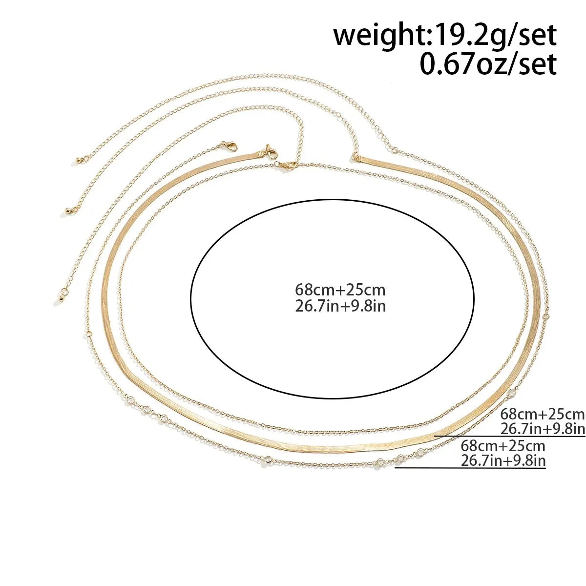 Ingemark 3Pcs/Set Sexy Gold Color Flat Snake Chain Belly Waist Chain for Women Boho Belt Body Jewelry Summer Bikini Accessories