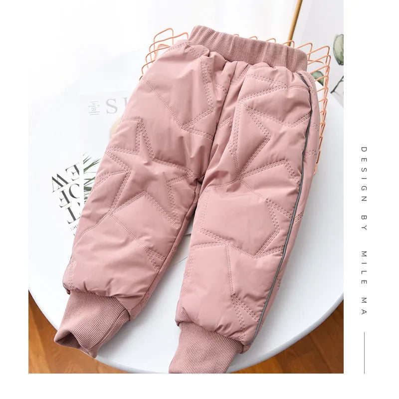 2023 New Baby Girls Boys Winter Jeans Children Thick Plus Velvet Thicken Denim Pants  Kids Soft Cotton Warm Trousers1-6 Years