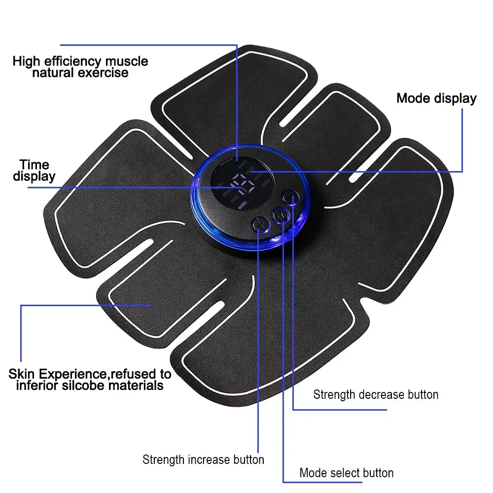 Smart EMS Muscle Stimulator Electric Wireless Abs Fitness Trainer Abdominal Training Weight Loss Stickers Body Slimming Massager