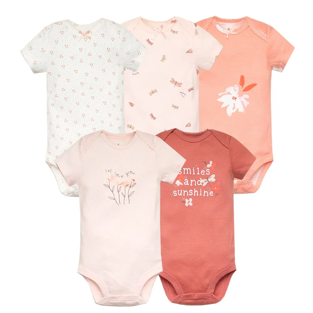 5Pcs/Lot Baby Boy Clothes Cartoon Dinosaur Bodysuits Cotton Summer Newborn Baby Girl Clothing Infant 6-24 Month Outfits Bebe