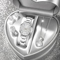 5Pcs/Set Unisex Jewelry Watches Women's Wristwatch Accessories Silver Fashion Business Elegant Trendy Classic Exquisite Retro Light Luxury Rhinestone Luxury Bracelet Watch Set Y2K Suitable for Travel, Vacation, Parties, Daily