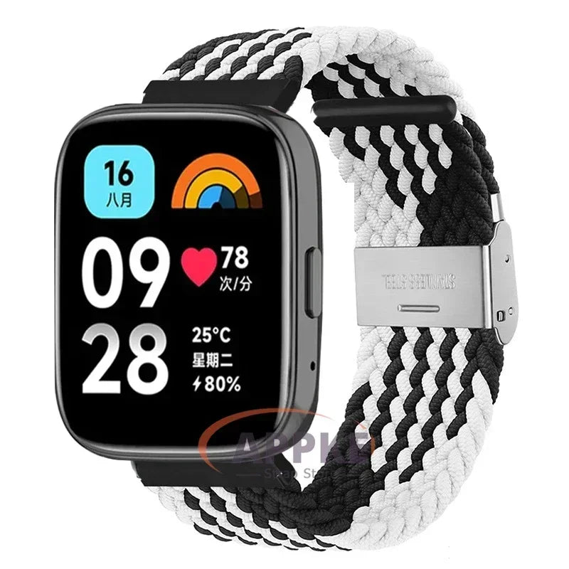 Elastic Braided Strap For Redmi Watch 5/3 Active Watchband Nylon Adjustable Quick Release Bracelet For Redmi Watch 3/5 Lite
