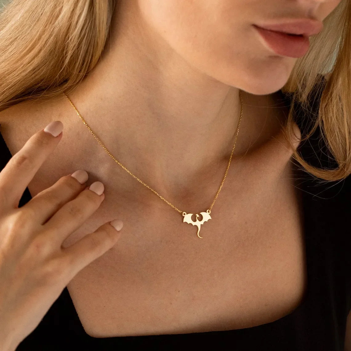 Stainless Steel Dragon Pendant Necklace  Dragon Movie Family Same Necklace Dainty   Gifts For Women Men