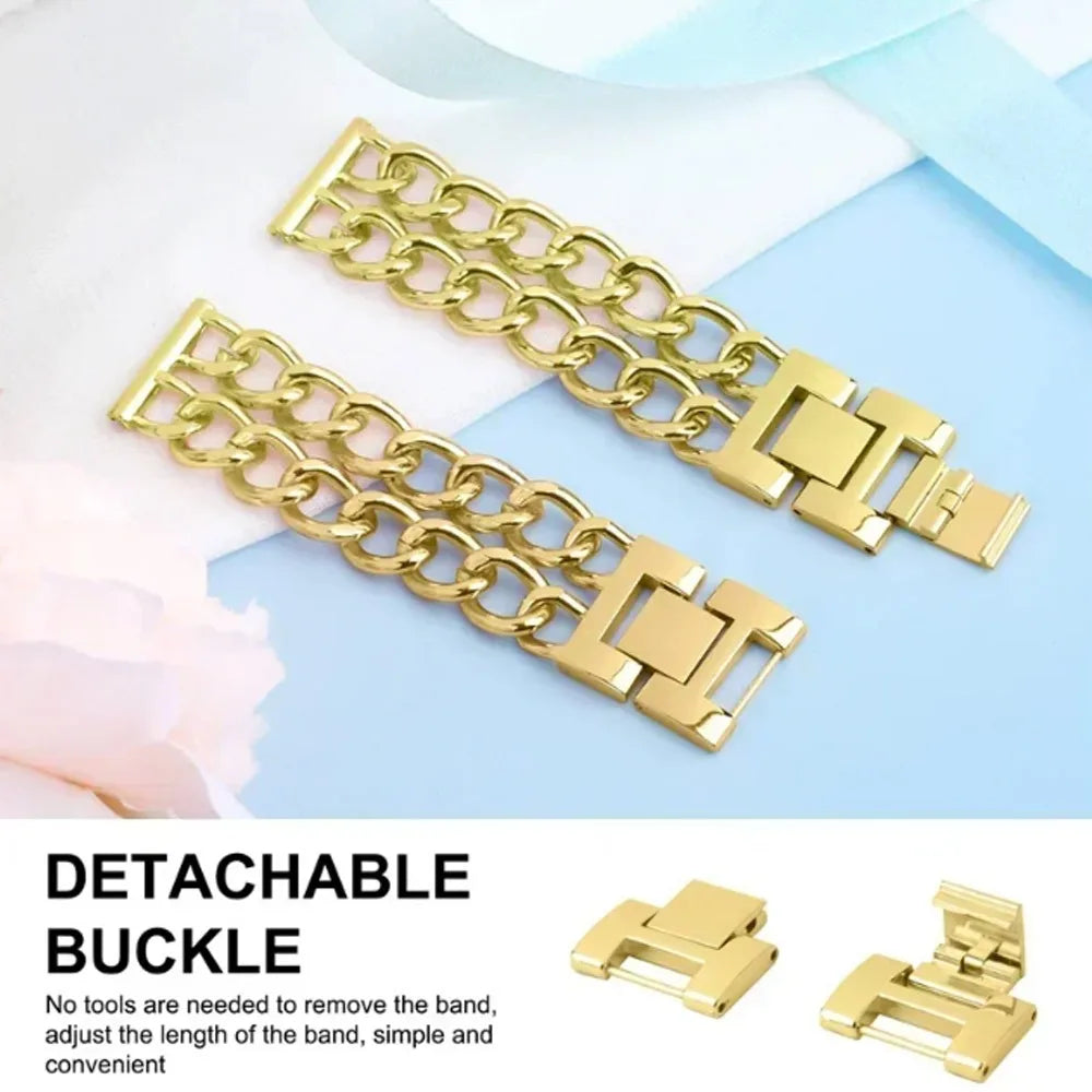 Dual Chain Stainless Steel Metal Strap 20mm 22mm for Redmi Watch 5 Lite Active Xiaomi Watch S4 Replacement Band Adjustable Men