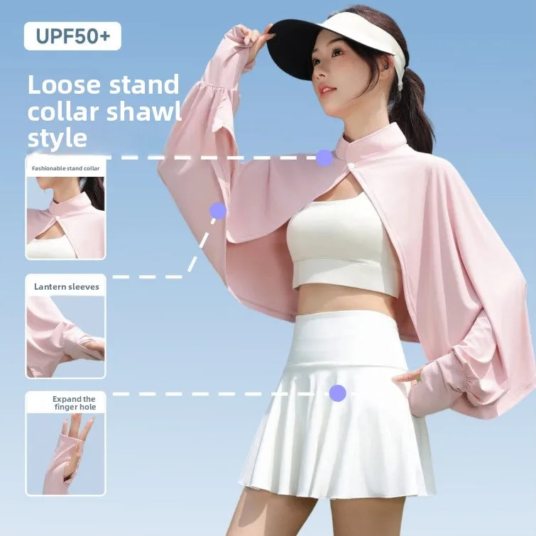 Women's Summer Cycling Driving UV-Proof Blouse Cape Breathable Sun Protection Shawl Popular New Models