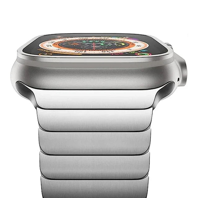 Titanium Color Strap for Apple Watch Band Ultra 2 49mm 45mm 44mm 42mm 41mm 40mm Stainless Steel Bracelet IWatch 9 8 7 6 SE 5 4