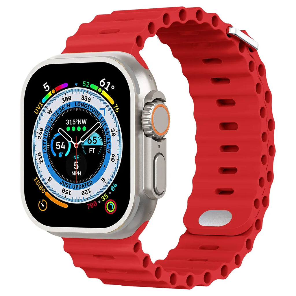 Ocean Strap For Apple Watch Ultra 3/2 Band 49mm 11 10 9 8 7 46mm 45mm 41mm Silicone Bracelet Belt iWatch 6 5 4 SE 44mm 42mm band