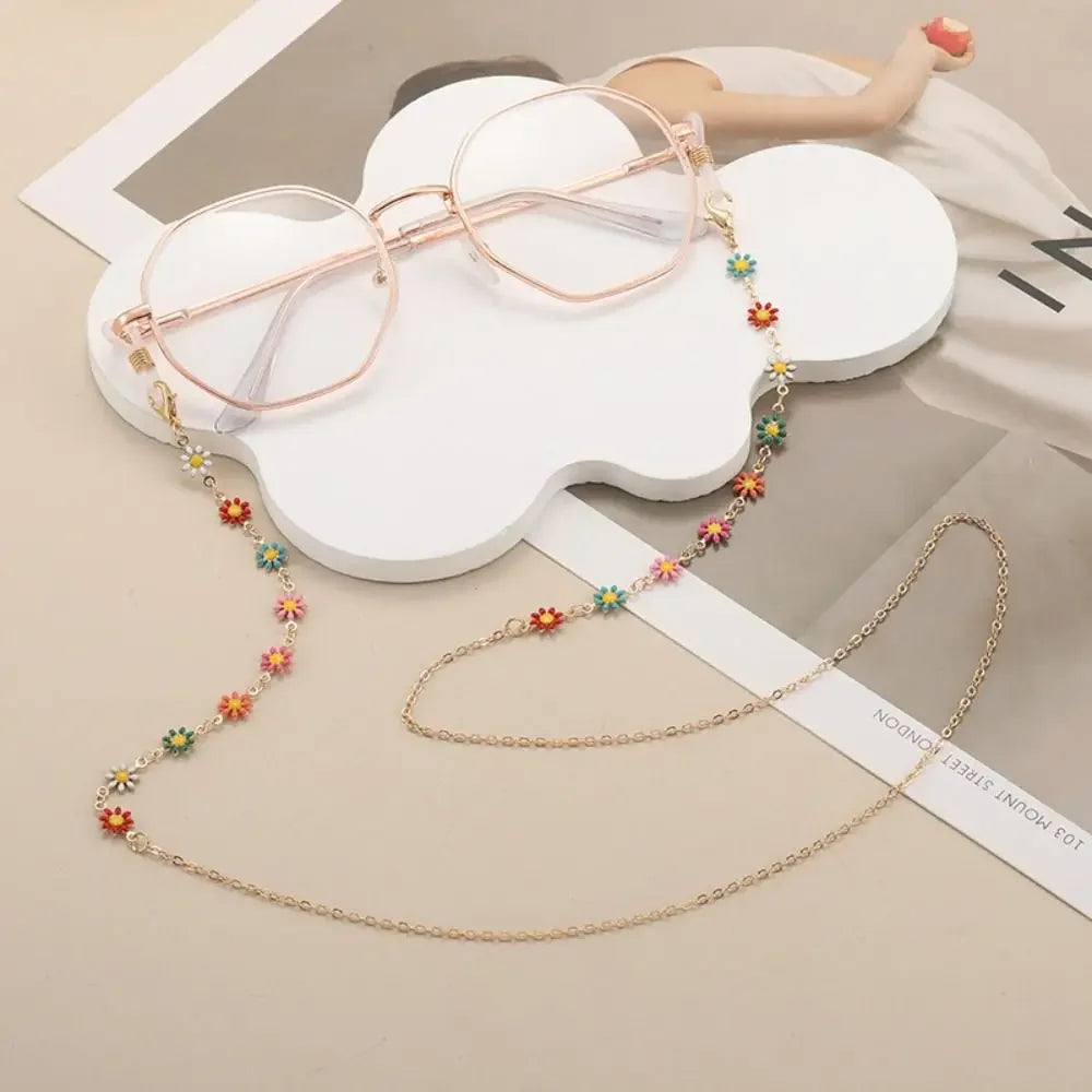Vintage Beads Glasses Chain Jewelry Lanyard Elegant Crystal Glasses Chain Copper Bohemian Mask Chain Women
