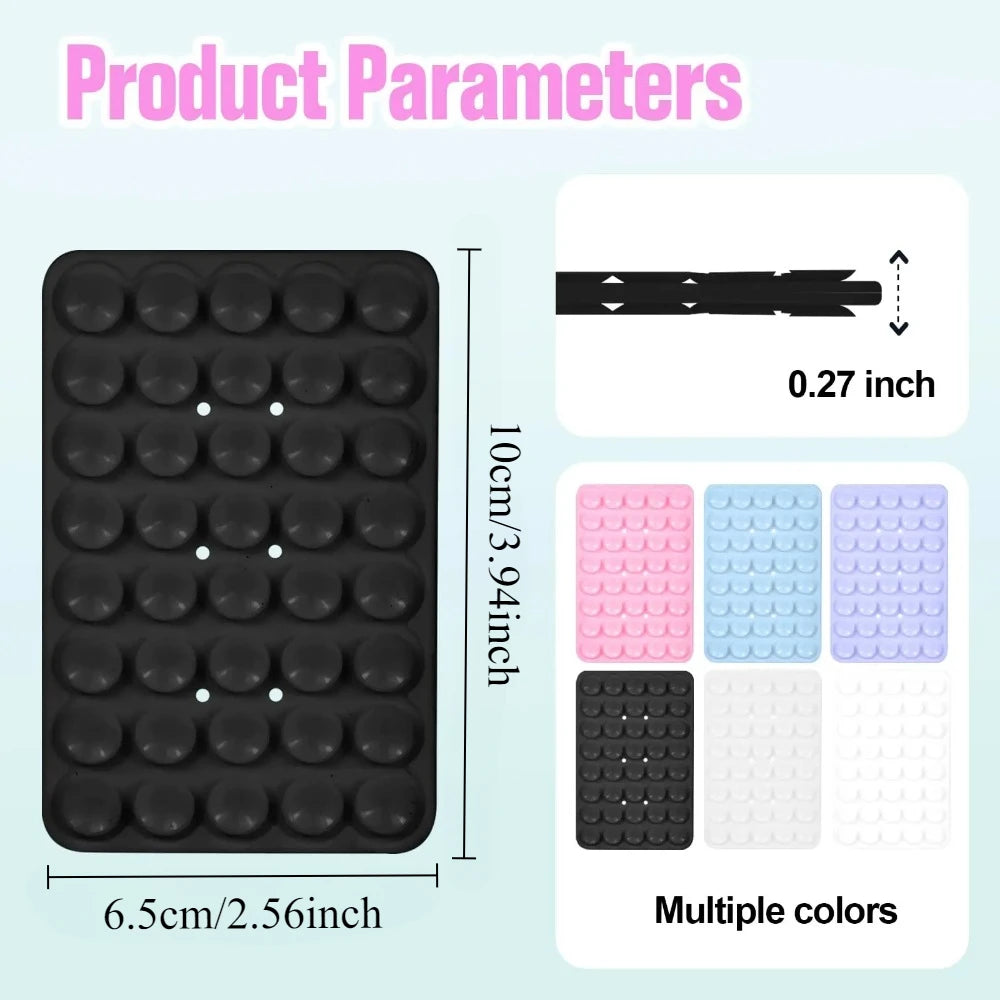 Double Side Silicone Suction Pad for Mobile Phone Fixture Suction Cup Adhesive Silicone Rubber Sucker Pad for Fixed Pad