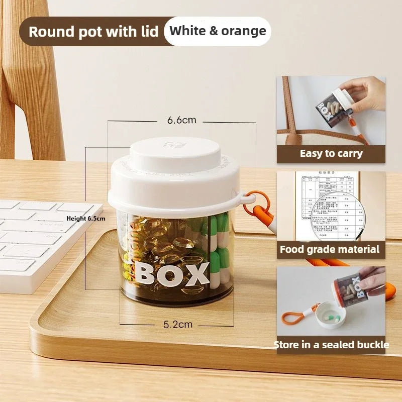 1pc 4 Compartment Travel Pill Organizer, Portable Pill Case, Leak-Proof for Daily Medicine, Weekly Pill Box, Vitamins Holder