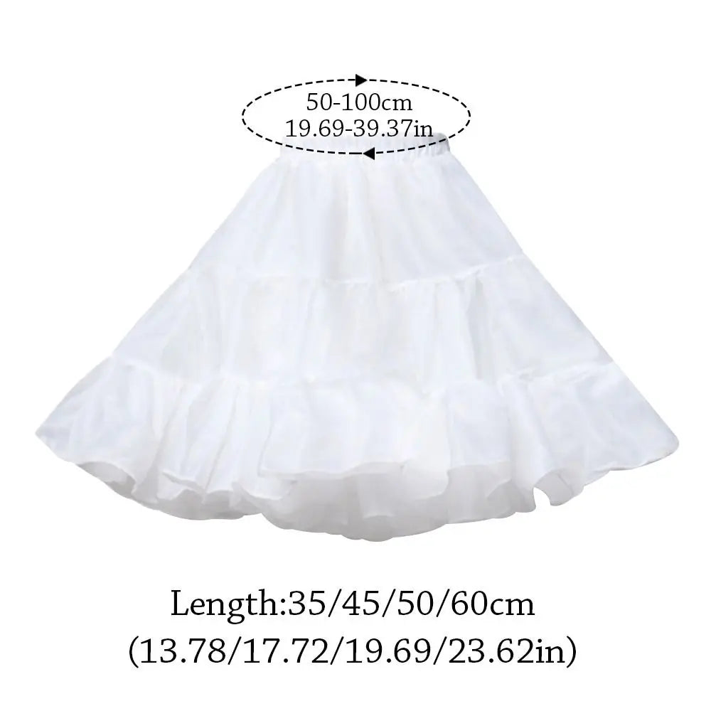 Fashion Without hoop Petticoat White JK Ball Gown Petticoats Cosplay Breathable Underskirt Crinoline