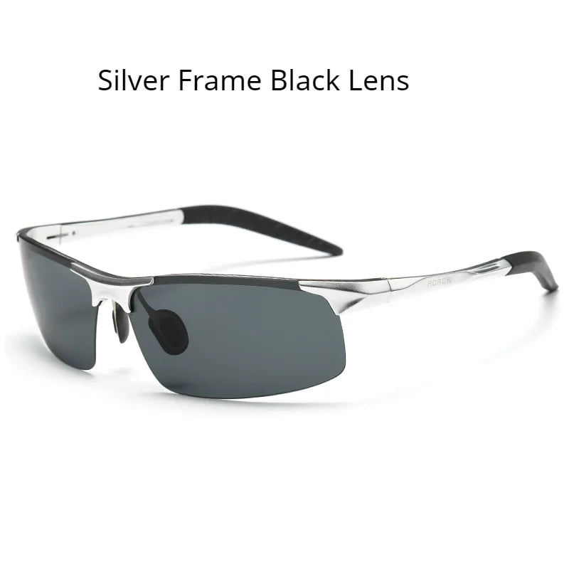 AORON Driving Polarized Sunglasses Men Aluminum Magnesium Frame Sport Sun Glasses Driver Sunglass UV400 Anti-Glare
