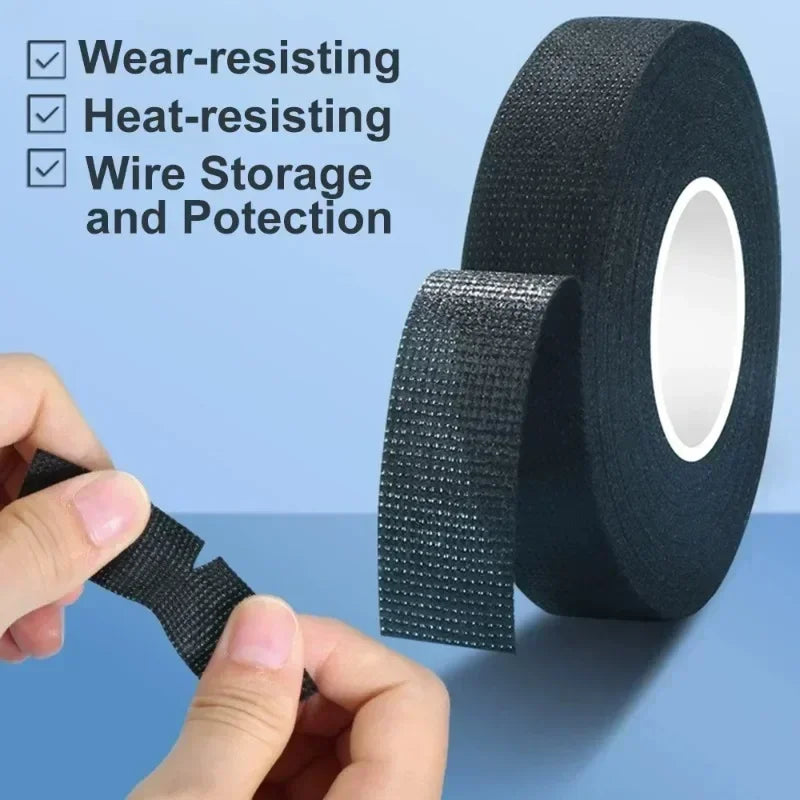Car Cable Harness Wiring Fabric Loom Electrical Heat Tape Resistant Wiring Bundle Tape Coroplast Adhesive Automotive Cloth Tape