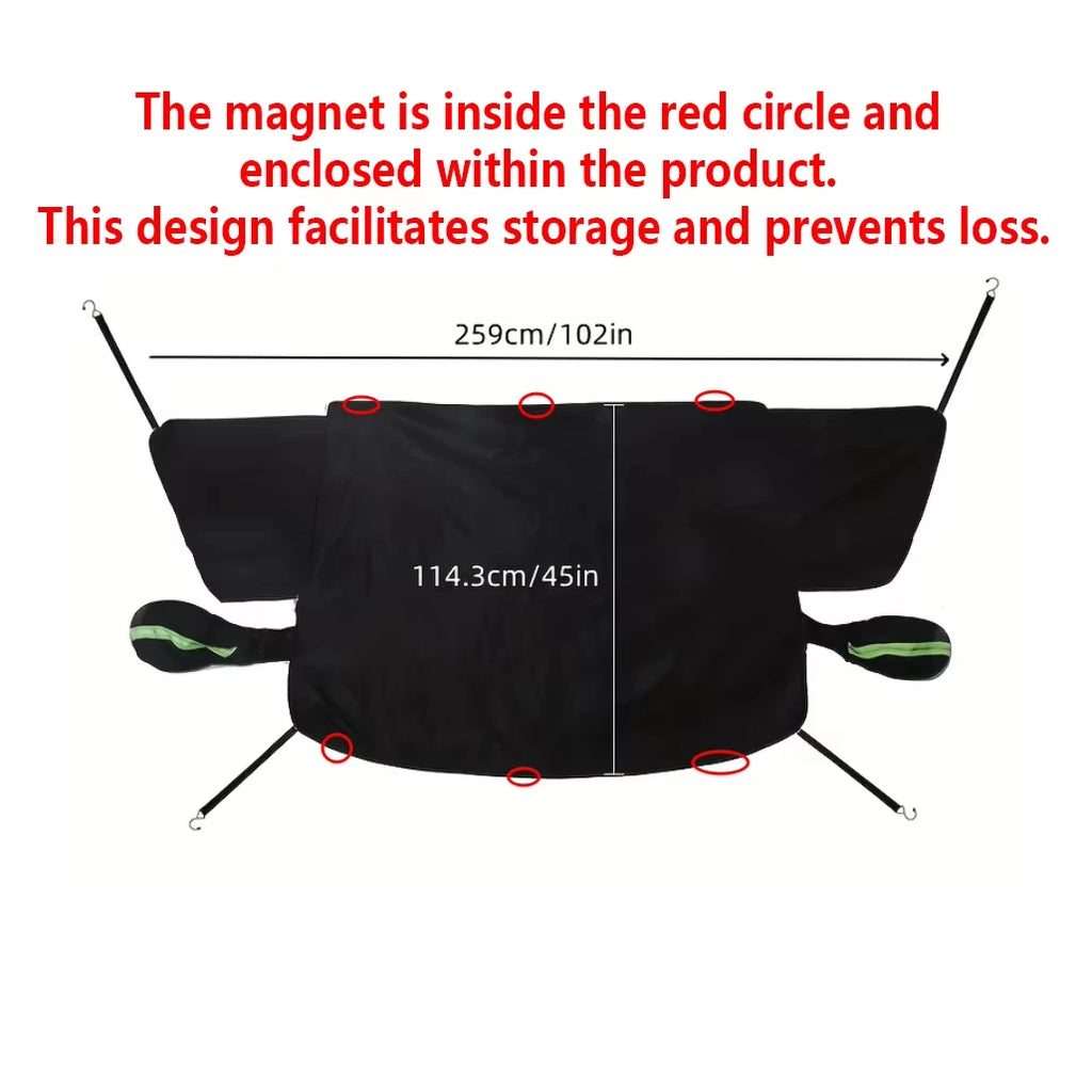 Winter Thickened Magnetic Snow Shield for Car - Half-Cover Car Cover & Front Windshield Snow Blocker