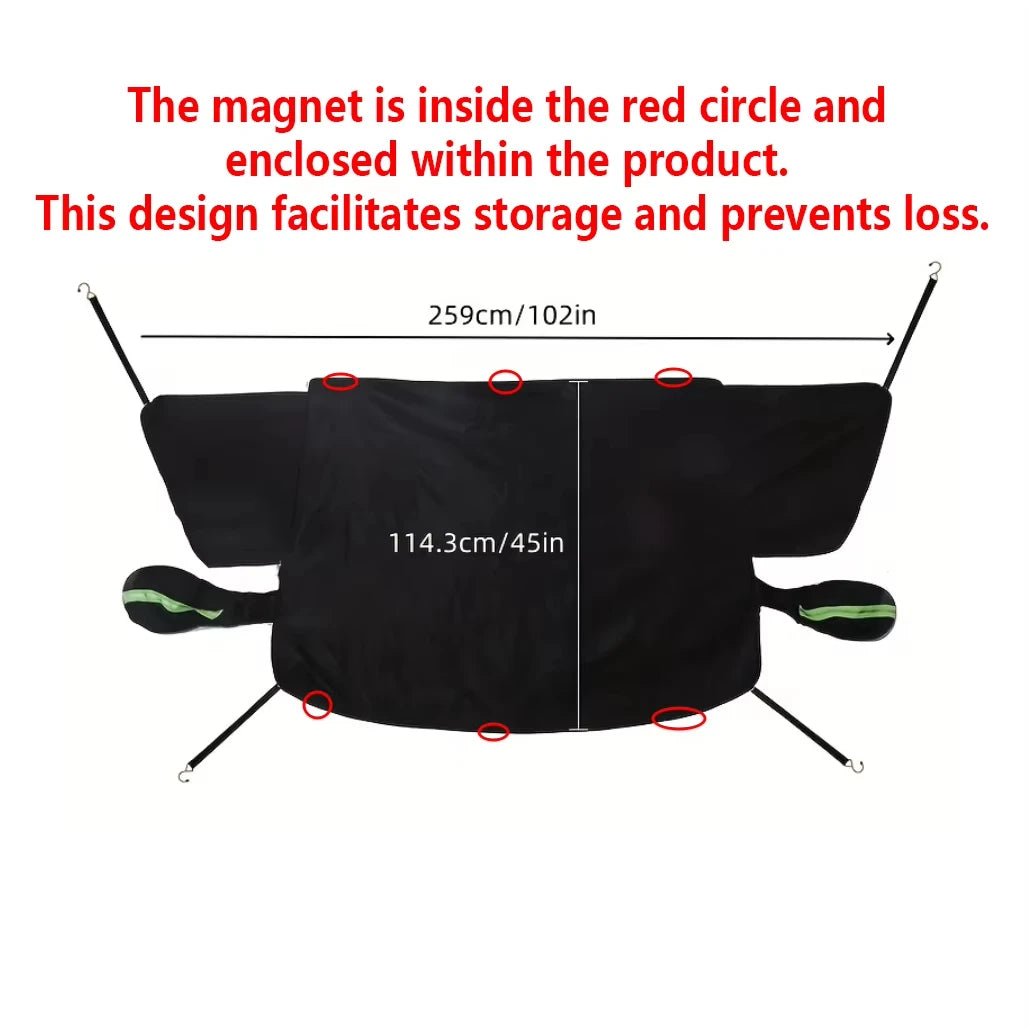 Winter Thickened Magnetic Snow Shield for Car - Half-Cover Car Cover & Front Windshield Snow Blocker