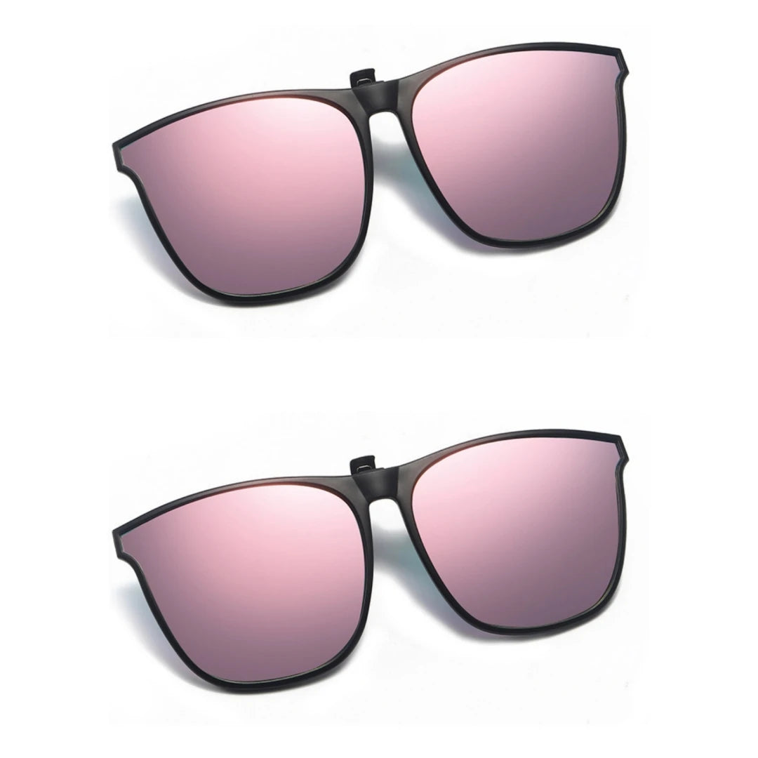 A Pair of New PC Clip Sunglasses for Outdoor Fishing and Driving. Clip Sunglasses for Day and Night Use.