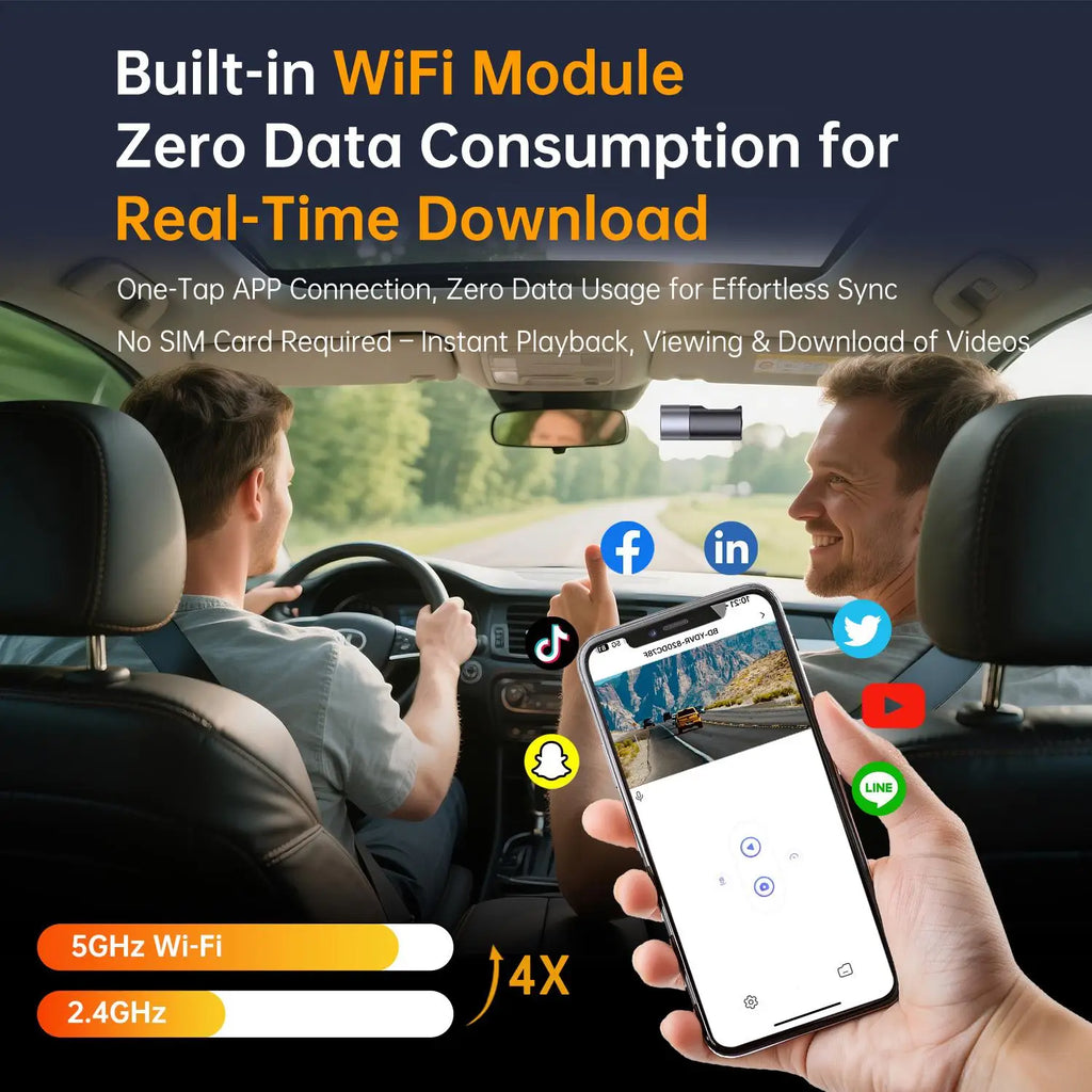 1080P Mini Hidden Dashcam for Car, Night Vision Dashboard Camera with 32GB Memory Card Included, 24-Hour Parking Monitoring, Loop Recording, Gravity Sensor, Mobile App Control, Car Safety Accessory